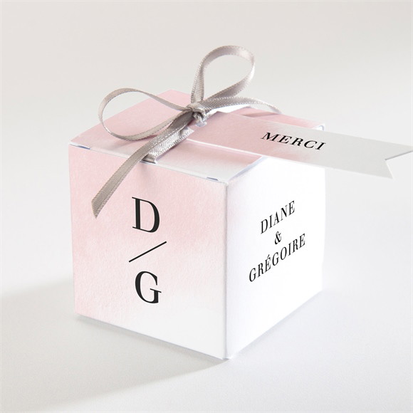 Boîte de dragées mariage Black et pastel réf.N340313