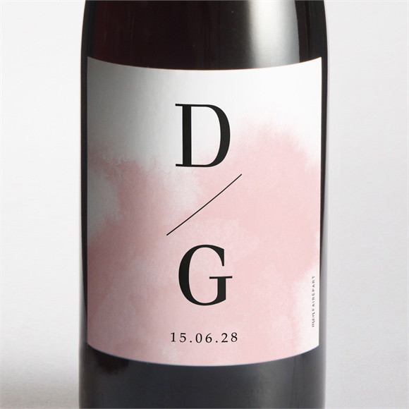 Etiquette de bouteille mariage Black et pastel réf.N3001625