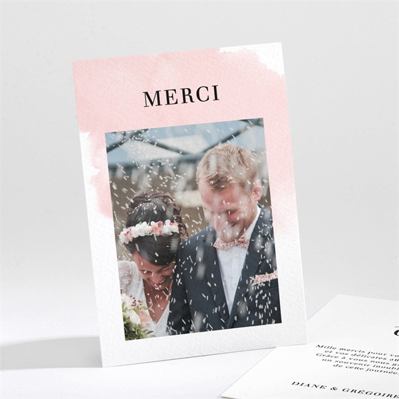 Remerciement mariage Black et pastel réf.N211288
