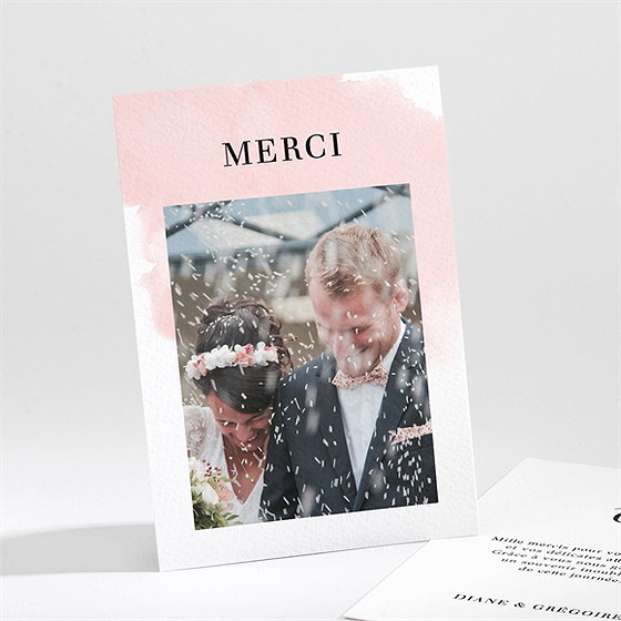 Remerciement mariage black et pastel