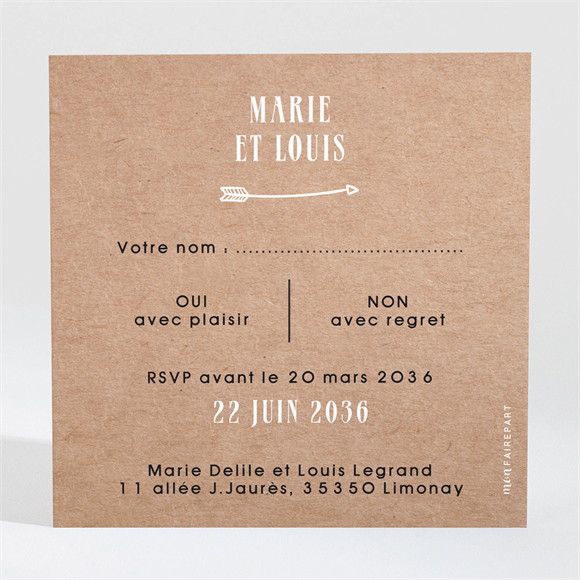 Carton réponse mariage Myriade réf.N3001627