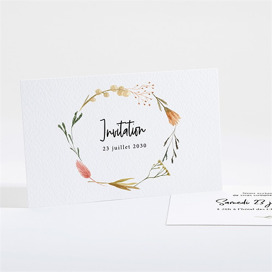 Carton d'invitation mariage art champêtre