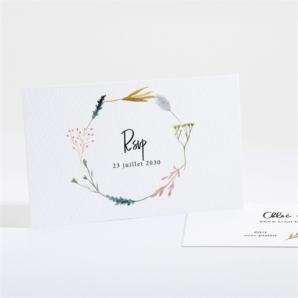 Carton réponse mariage Art Champêtre réf.N161146