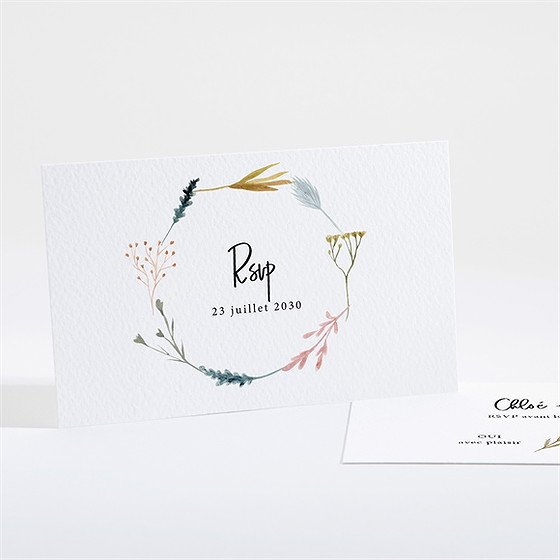 Carton réponse mariage art champêtre