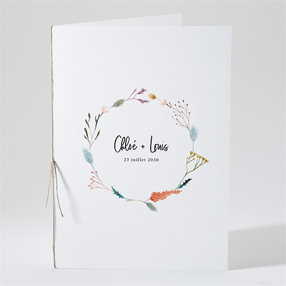 Livret de messe mariage art champêtre