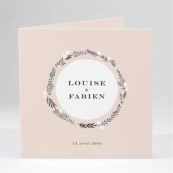 Faire-part mariage en rose et blanc