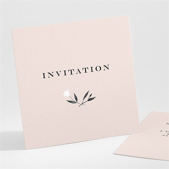 Carton d'invitation mariage en rose et blanc
