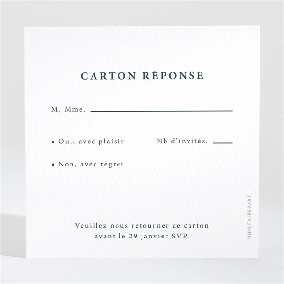 Carton réponse mariage En relief réf.N3001629