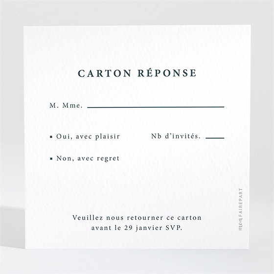 Carton réponse mariage en relief