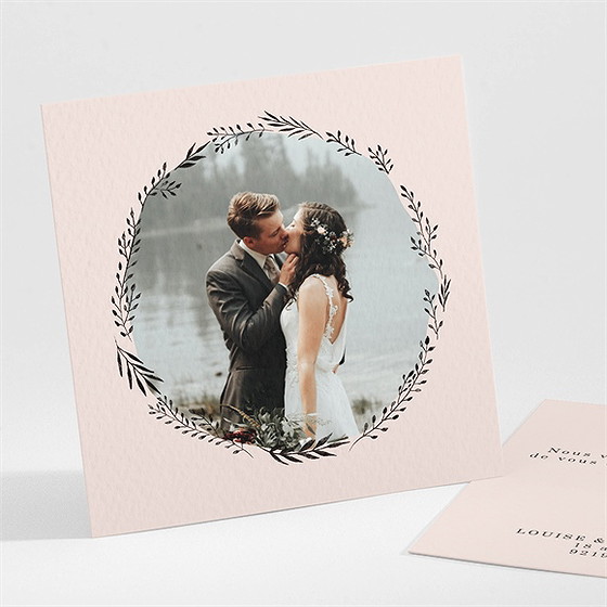 Remerciement mariage en rose et blanc