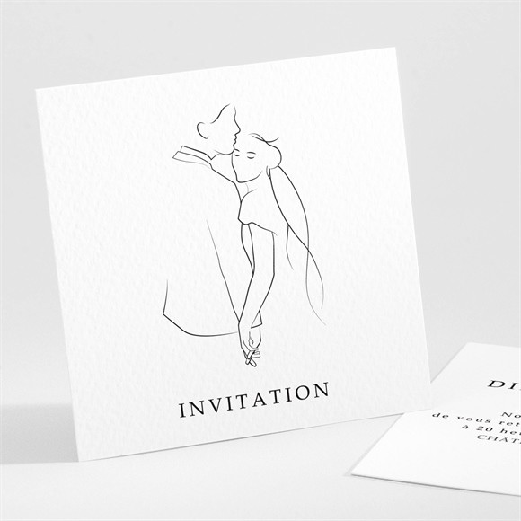 Carton d'invitation mariage Belle Esquisse réf.N301231