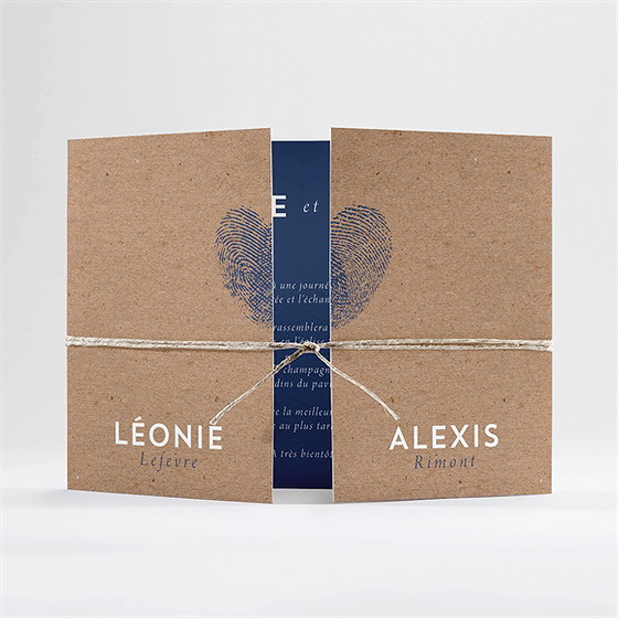 Faire-part mariage uniques empreintes