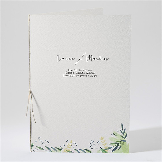 Livret de messe mariage univers végétal