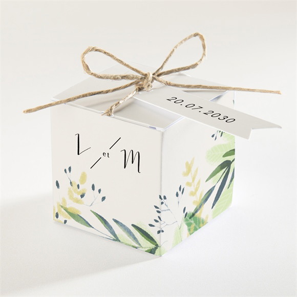 Boîte de dragées mariage Univers végétal réf.N340319