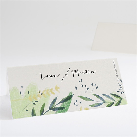 Marque-place mariage univers végétal