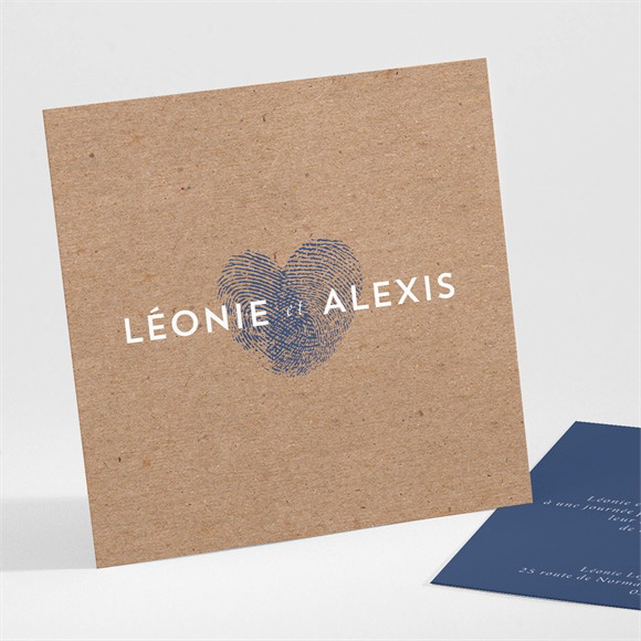 Carton d'invitation mariage Uniques Empreintes réf.N301239