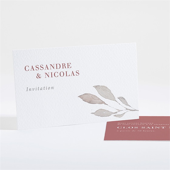 Carton d'invitation mariage élégance rose