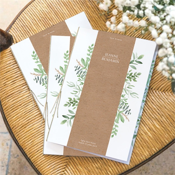 Livret de messe mariage Nature chic réf.N491222