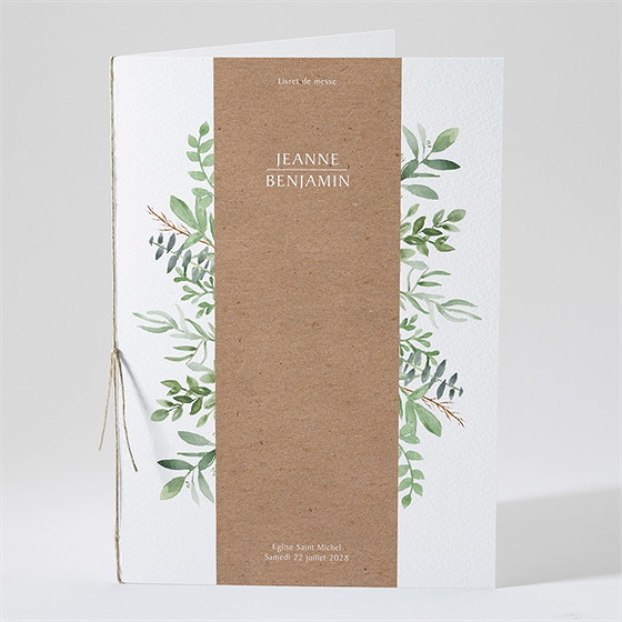 Livret de messe mariage nature chic