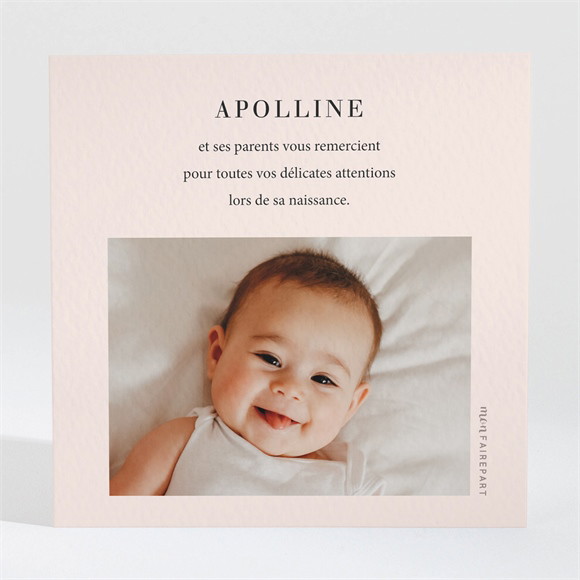 Remerciement naissance Tendre Cadre réf.N3001633