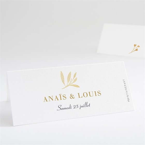 Marque-place mariage nature et lumière