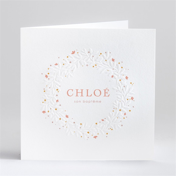 Faire-part de baptême Subtil Tressage réf.N46152