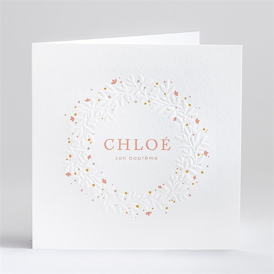 Faire-part de baptême subtil tressage