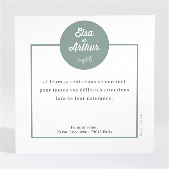 Remerciement naissance Joyeuse Mosaïque réf.N3001642