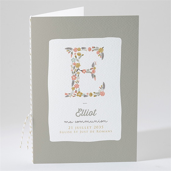 Livret de messe communion signature florale