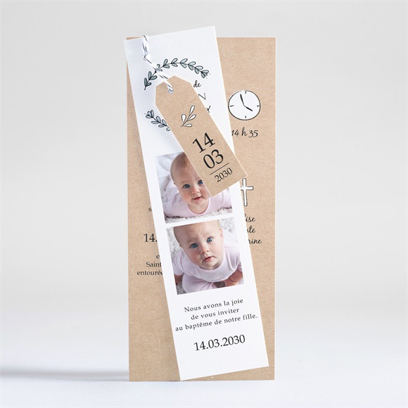 Faire-part de baptême Petit Programme réf.N93128