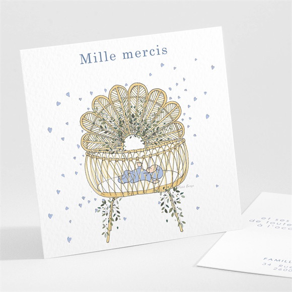 Remerciement naissance Coeurs et Poésie réf.N301259