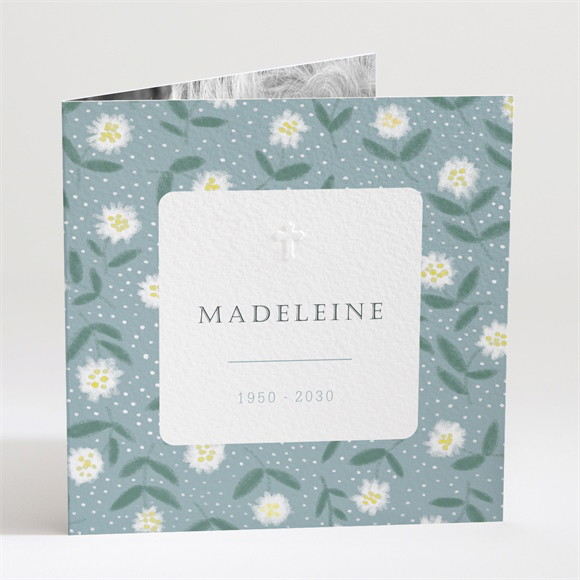 Faire-part décès Esquisse Fleurie réf.N451199