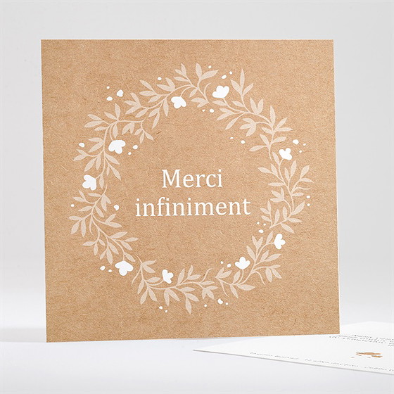 Remerciement décès gaufrage et kraft