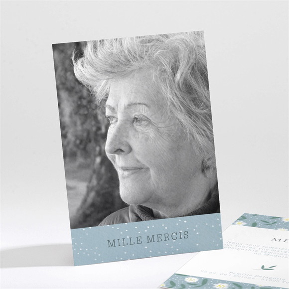 Remerciement décès Esquisse Fleurie réf.N211300