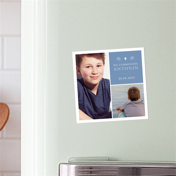 Faire-part communion Bleu myosotis magnet réf.N3001662