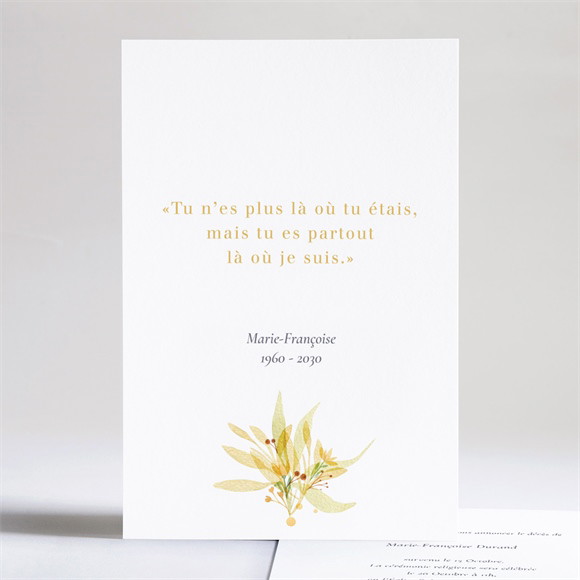 Faire-part décès Fleur Sauvage réf.N241228