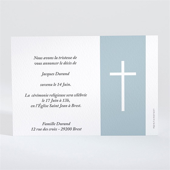 Faire-part décès simple elégance