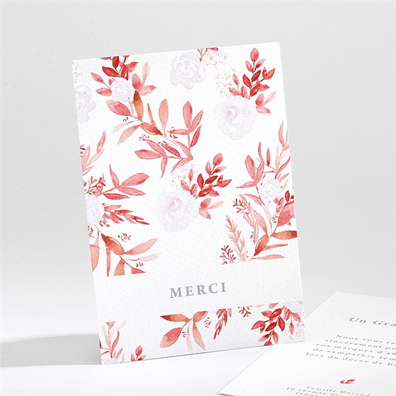 Remerciement décès gravure et initiale