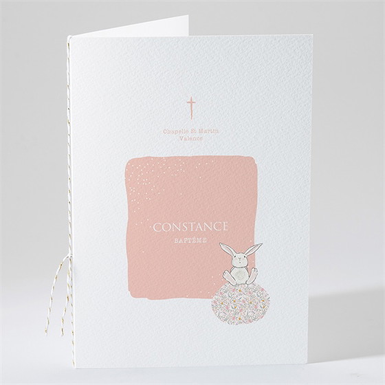 Livret de messe baptême petit lapin baptême