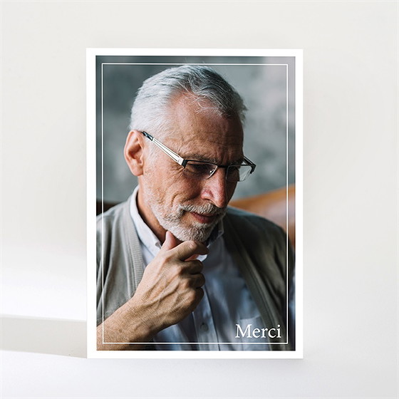 Remerciement décès portrait classique magnet