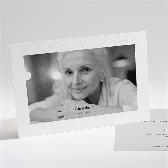 Faire-part décès Tendrement en photo réf.N14197