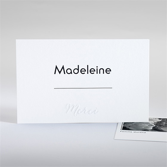 Remerciement décès son initiale argentée