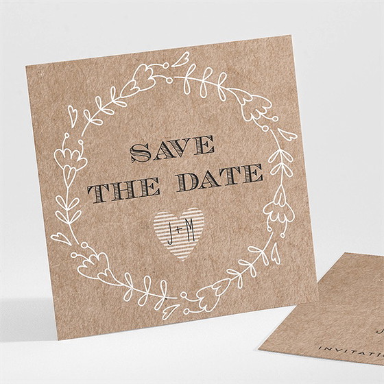 Save the date mariage kraft en folie