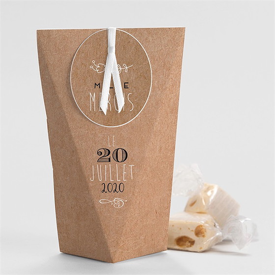 Boîte surprise mariage kraft vintage