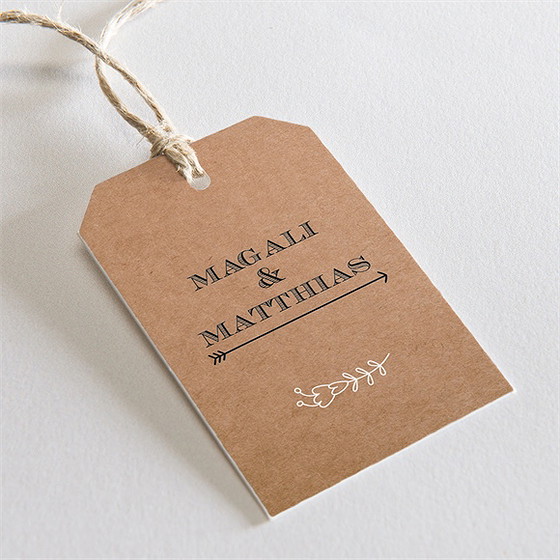 Etiquette mariage kraft vintage