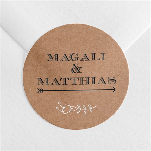 Sticker mariage Kraft vintage réf.N360152