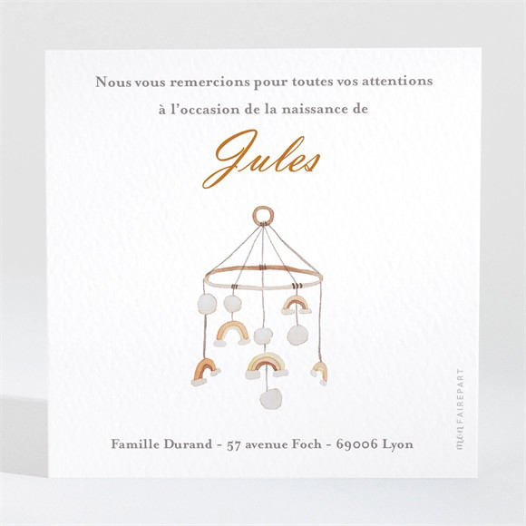 Remerciement naissance Moment de douceur réf.N3001673