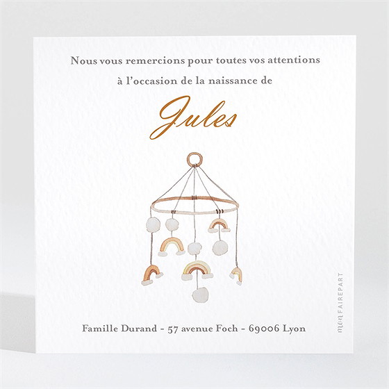 Remerciement naissance moment de douceur