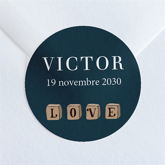 Sticker naissance petits cubes vintage