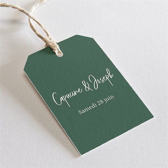 Etiquette mariage trésor en médaillon